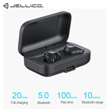 

Jellico Wireless Earphone Bluetooth V5.0 F9 TWS Wireless Bluetooth Headphone LED Display With 2000mAh Power Bank Headset