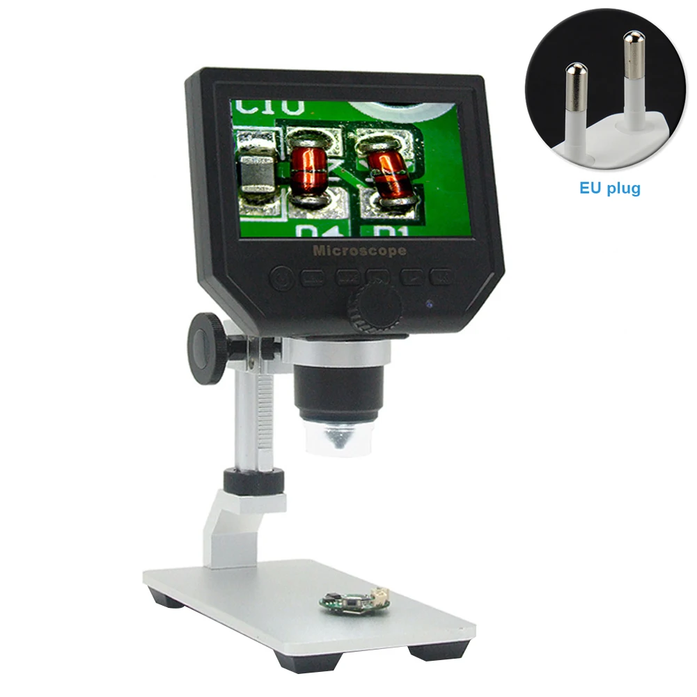 

New LCD Digital Microscope 1-600X 3.6MP 4.3inch HD LCD Display Microscope Continuous Magnifier with Aluminum Alloy Stand