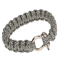 Паракорд парашютный шнур Открытый аварийный быстрый релиз выживания браслет с U пряжкой-Камуфляж серый