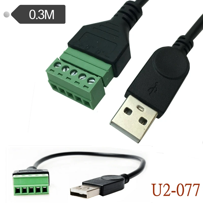 USB 2.0 Female B to Micro, Mini, Type-C Male Connector with Shield Terminal Bolt Screw - 5 Pin Female Adapter Cable (1ft) Description Image.This Product Can Be Found With The Tag Names Mini usb type b female socket 5 pin, Usb 20 mini b 5 pin female plug adapter, Usb adapter cable mini 5 pin female