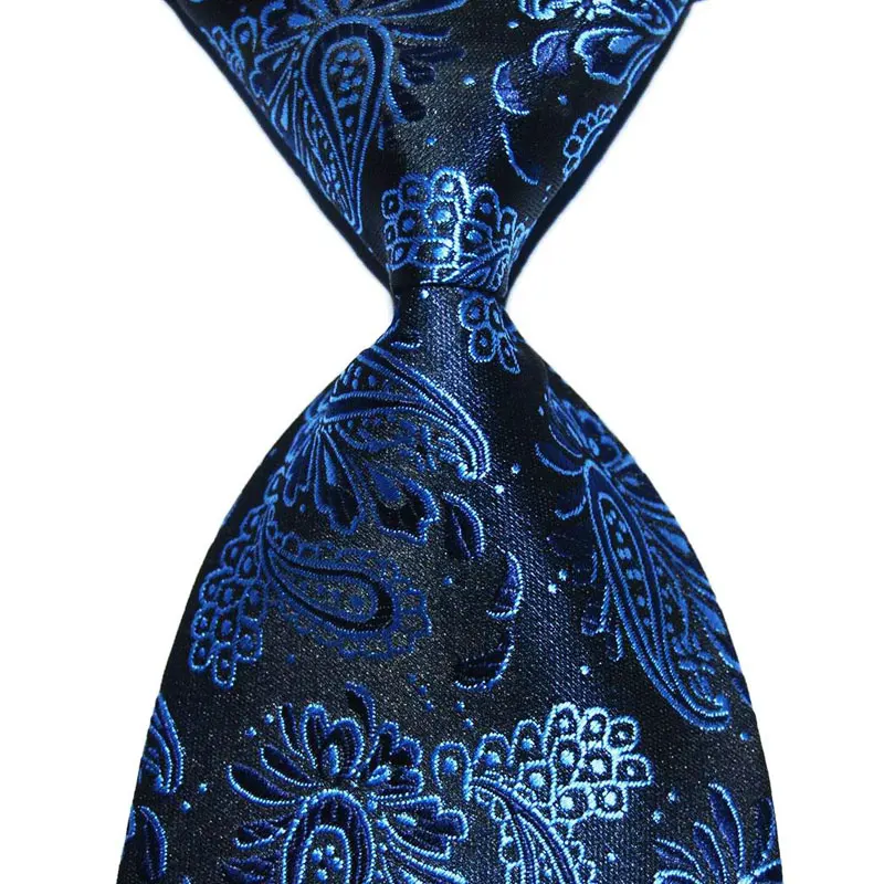 Галстук с цветочным узором «пейсли», подарок для мужчин, шелковый галстук, ширина 10 см, модный жаккардовый тканый деловой костюм, Свадебная вечеринка, Рождество - Цвет: Темно-синий