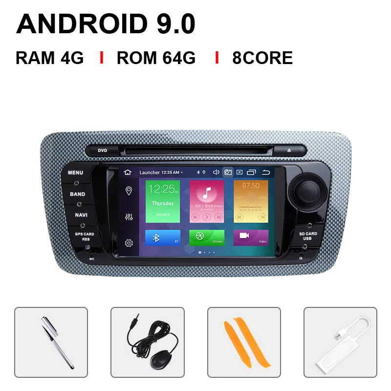 Ips DSP 64GB 2 Din Android 9 Автомобильная магнитола навигация для Seat Ibiza 6J MK4 SportCoupe Ecomotive Cupra 2009-2013 Мультимедиа gps DVD - Цвет: 8 Core 64ROM Carplay