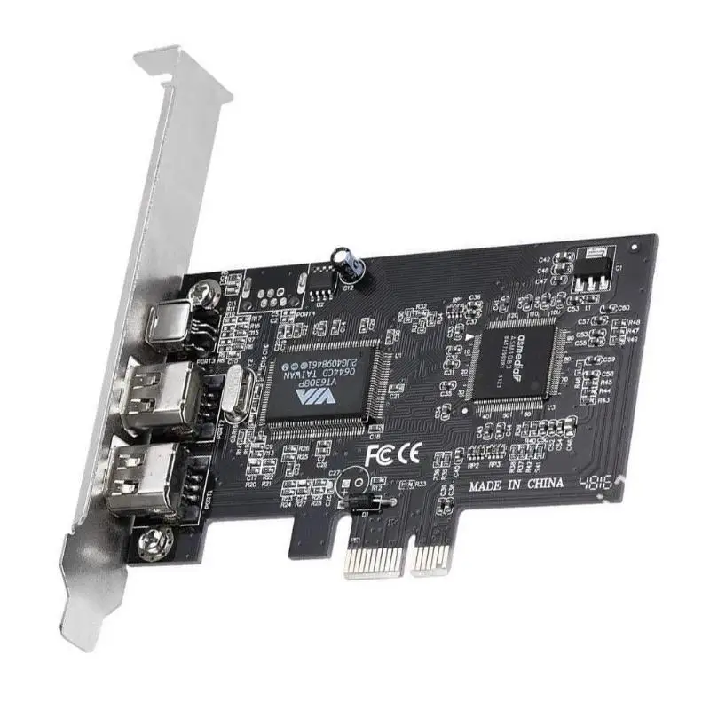 3 порта 1394A Плата расширения PCI-E 1X к IEEE 1394 DV видео адаптер 1x 4Pin 2x 6Pin контроллер для настольных ПК