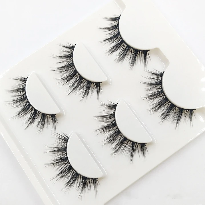 Натуральные 3D черные терьерские накладные ресницы модный макияж Накладные