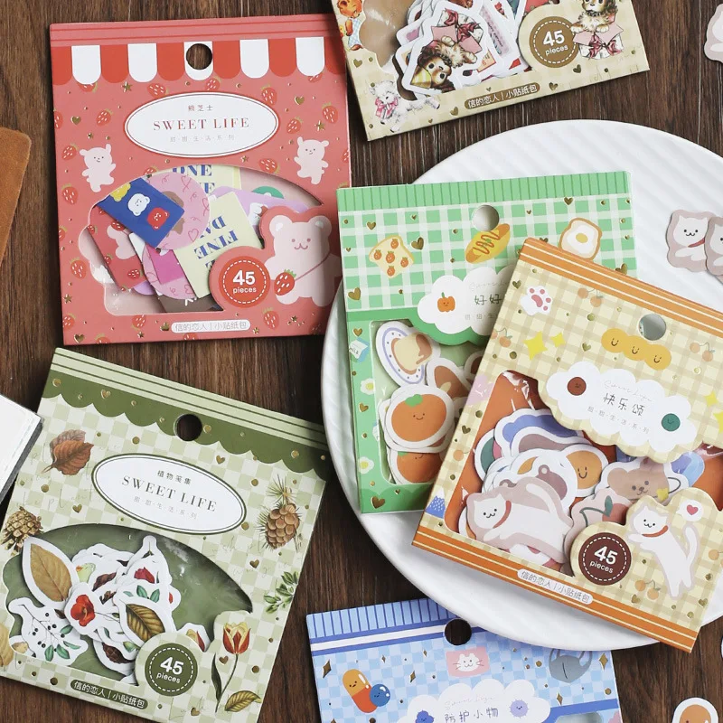 45 шт. Семена сладкого жизненные серии журнал декоративные наклейки животных
