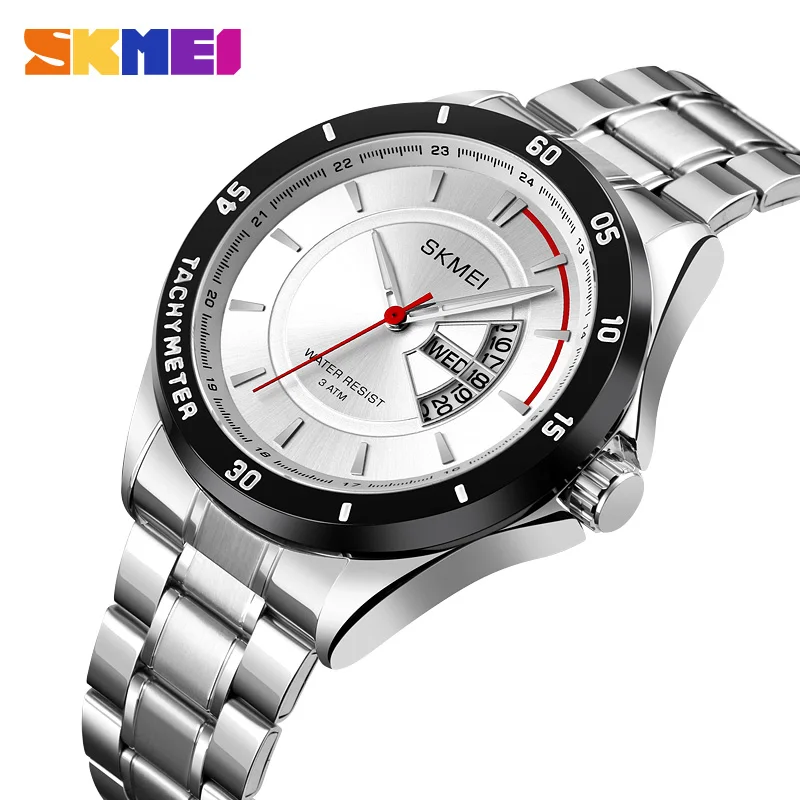 SKMEI простой в японском стиле кварцевые часы для мужчин с заводом при ходьбе 2020 Топ