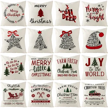 

Christmas cushion cover 45*45 Pillowcase sofa cushions Pillow cases Cotton Linen pillow covers Home Decor Xmas Decor for home