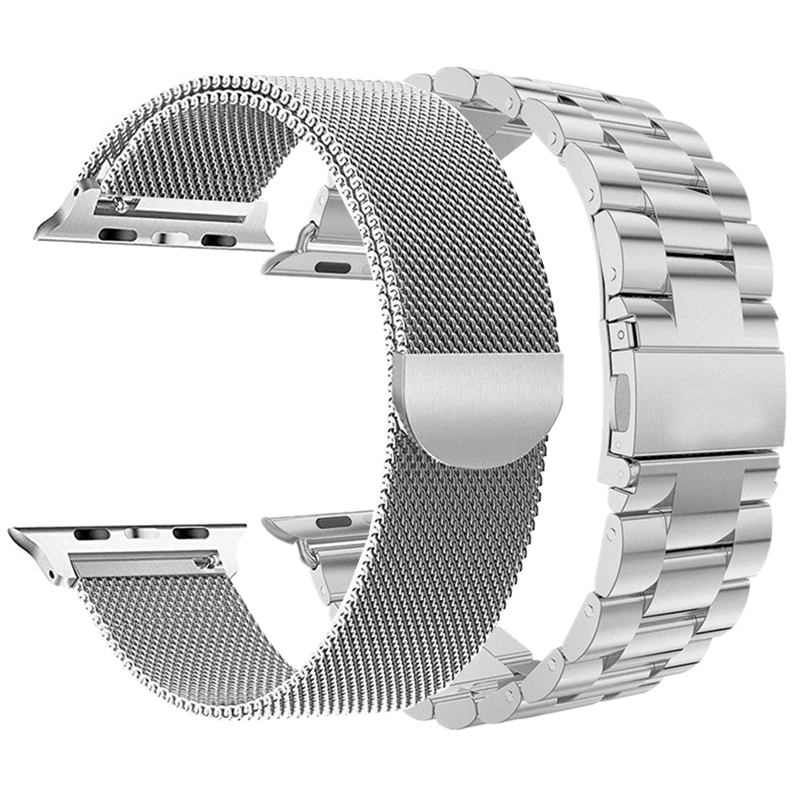Комбинированный ремешок для Apple Watch Band 38 мм 40 мм 42 мм 44 мм ремешки из нержавеющей стали и Миланского браслета для iWatch 1 2 3 4
