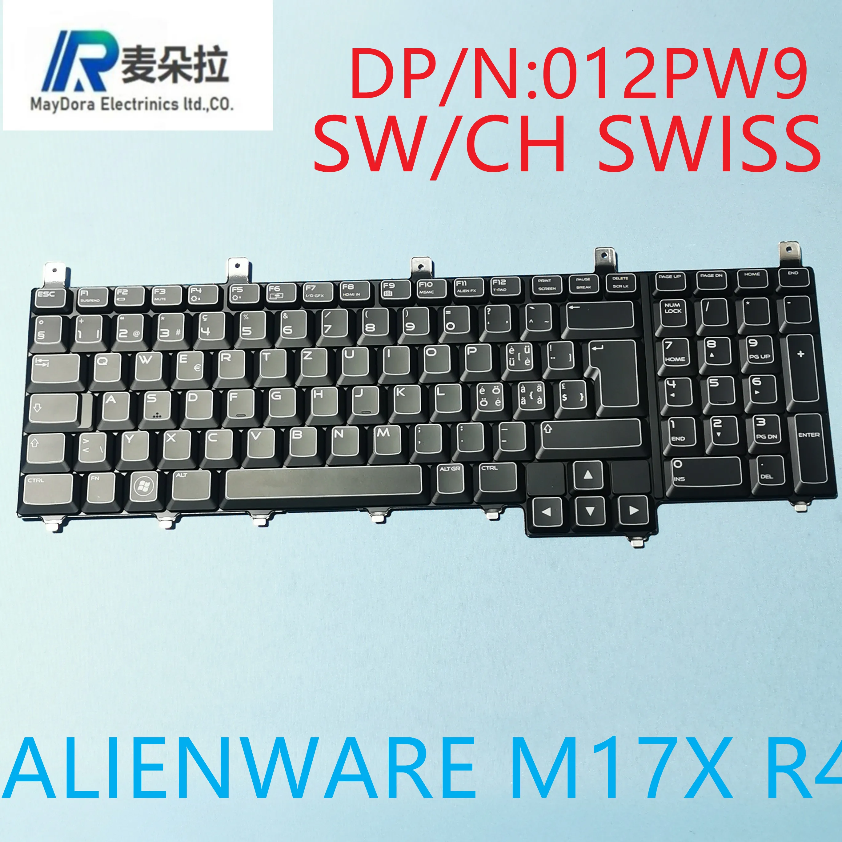 Клавиатура SW/CH RGB для ноутбука DELL ALIENWARE M17X R4 M18X R2 с зеленой лентой 012PW9 | Компьютеры и