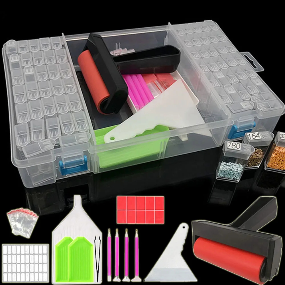 Painting-Tools-Kits Beads Storage-Container Embroidery-Accessories Grids Diamond 