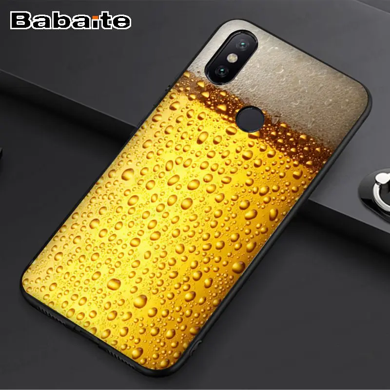 beer foam Black TPU Soft Phone Case Cover For redmi 7 5plus 5A 6pro 4X note5A note6pro note7 funda - Цвет: A16