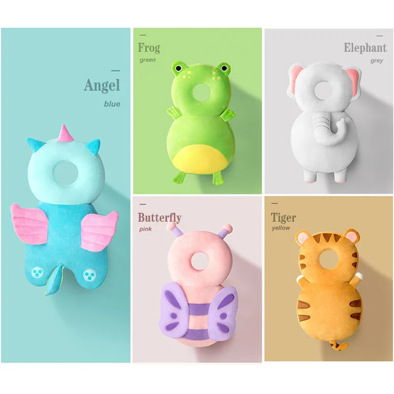 

Newborn Toddler Baby Head Protection Pad Cushion Headrest Cartoon Soft Security Pillows Angel Butterfly Backpack Fall Protection