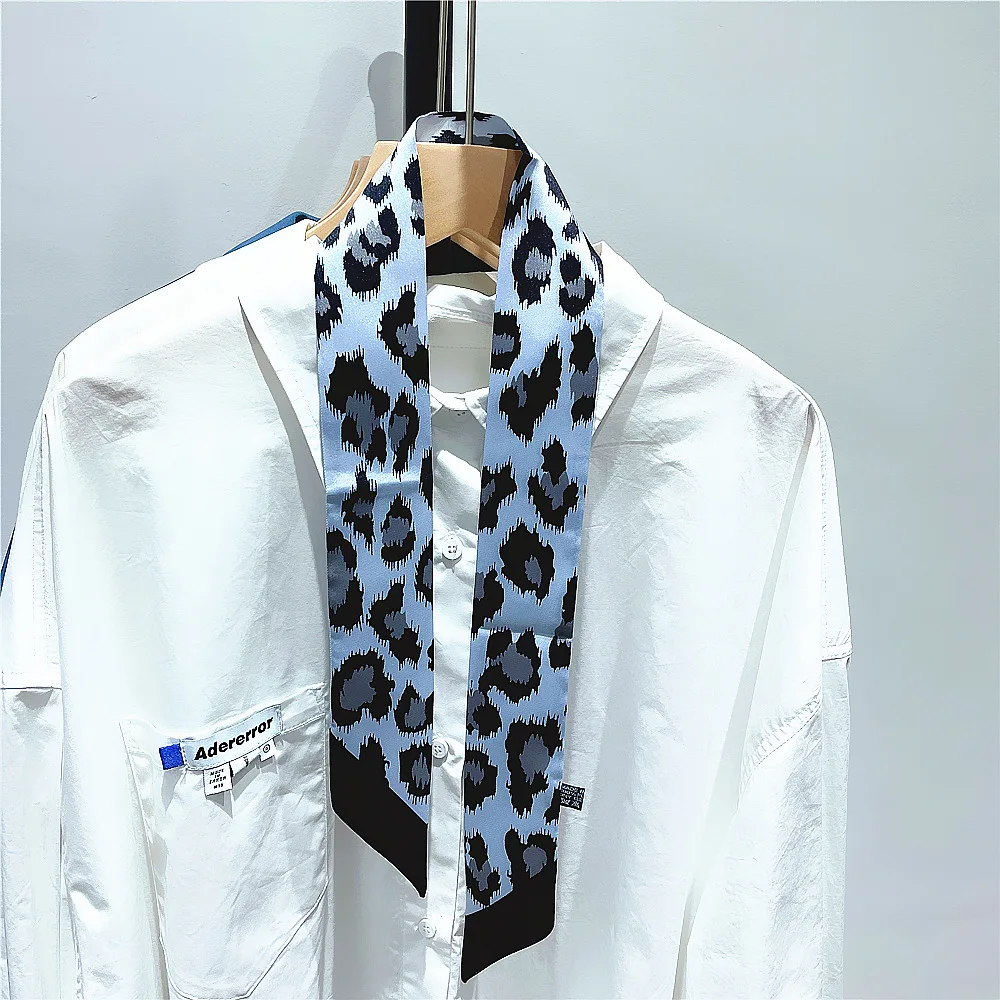 Sommer-Schal mit Leopardenmuster, 2024, neues Markendesign, Damen-dünne Tasche, Schals, Haarband, Hals-Seidenschal, Damen-Foulard-Stirnbänder – Detail 11