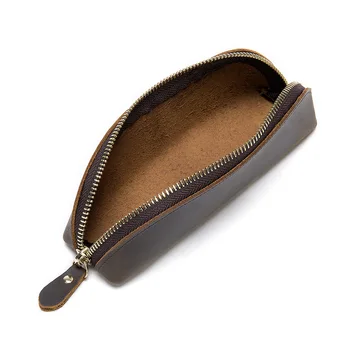 

2020 New top-layer cowhand pen storage bag Manual stationery bag Data line multi-function Pencil bag
