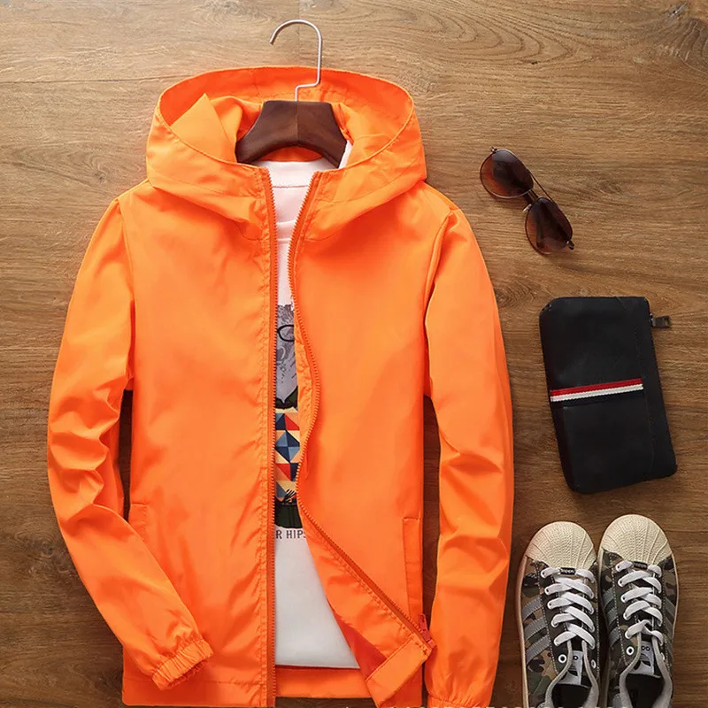 

7XL Large Size Jacket Man Spring Autumn Casual Hooded Windbreaker Coat Summer Sunscreen Clothing Overalls