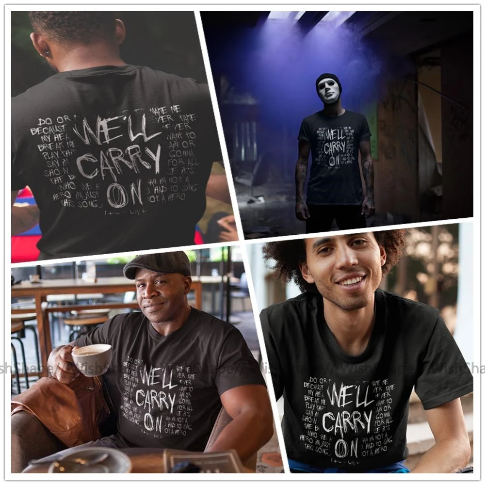 My Chemical Romance футболка Mcr We'll Carry On T Shirt Мужская Базовая с буквенным принтом летние