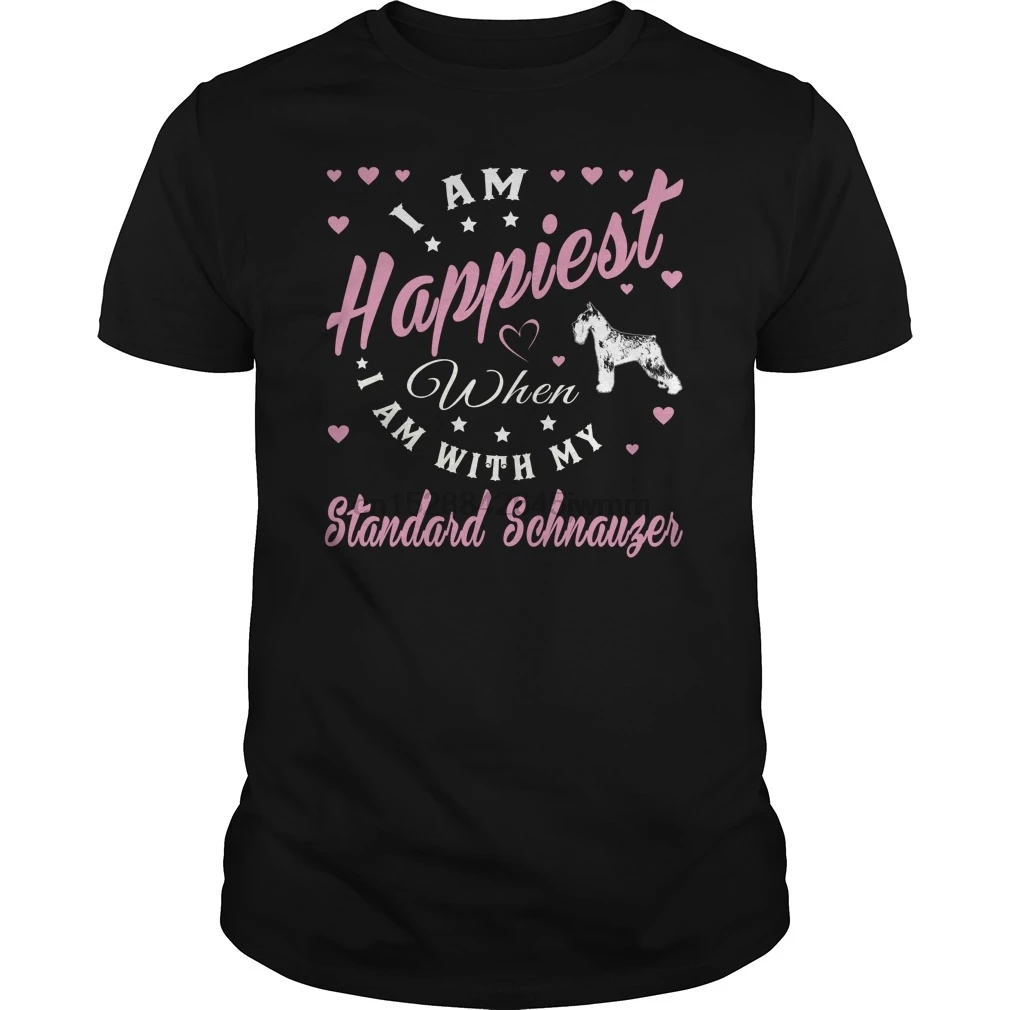 Мужская футболка Стандартный Шнауцер милые рубашки крутая печатная Футболка