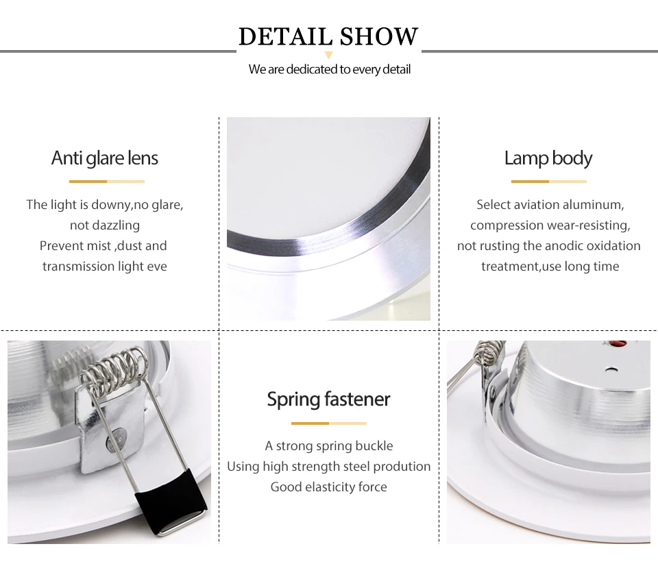 KARWEN LED Downlight AC 220V 230V 240V 5W 9W 12W 15W 18W Ceiling light White Body Led spotlight for living room kitchen