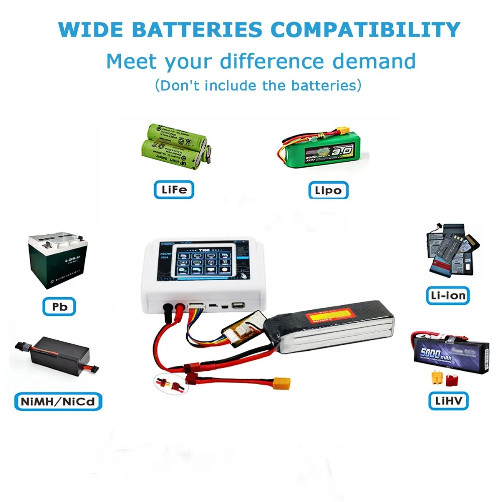 HTRC T150 150W 10A AC/DC 1-6S Professional Multi-functional Touching Screen Battery Balance Chargers/Discharger Device