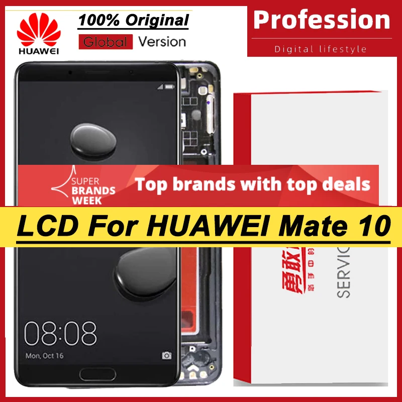 100% Оригинальный 5 9 ''ЖК-дисплей с рамкой для Huawei Mate 10 ALP L09 L29 дисплей сенсорный