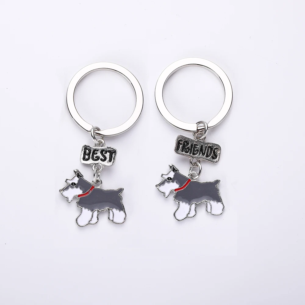 08 Брелок для ключей Schnauzer Dogs, брелок для ключей, сделай сам, сумка, подвеска, металлический брелок для автомобиля, Подарочный Брелок для ключей, женский брелок с пряжкой, брелок для ключей - Цвет: 08
