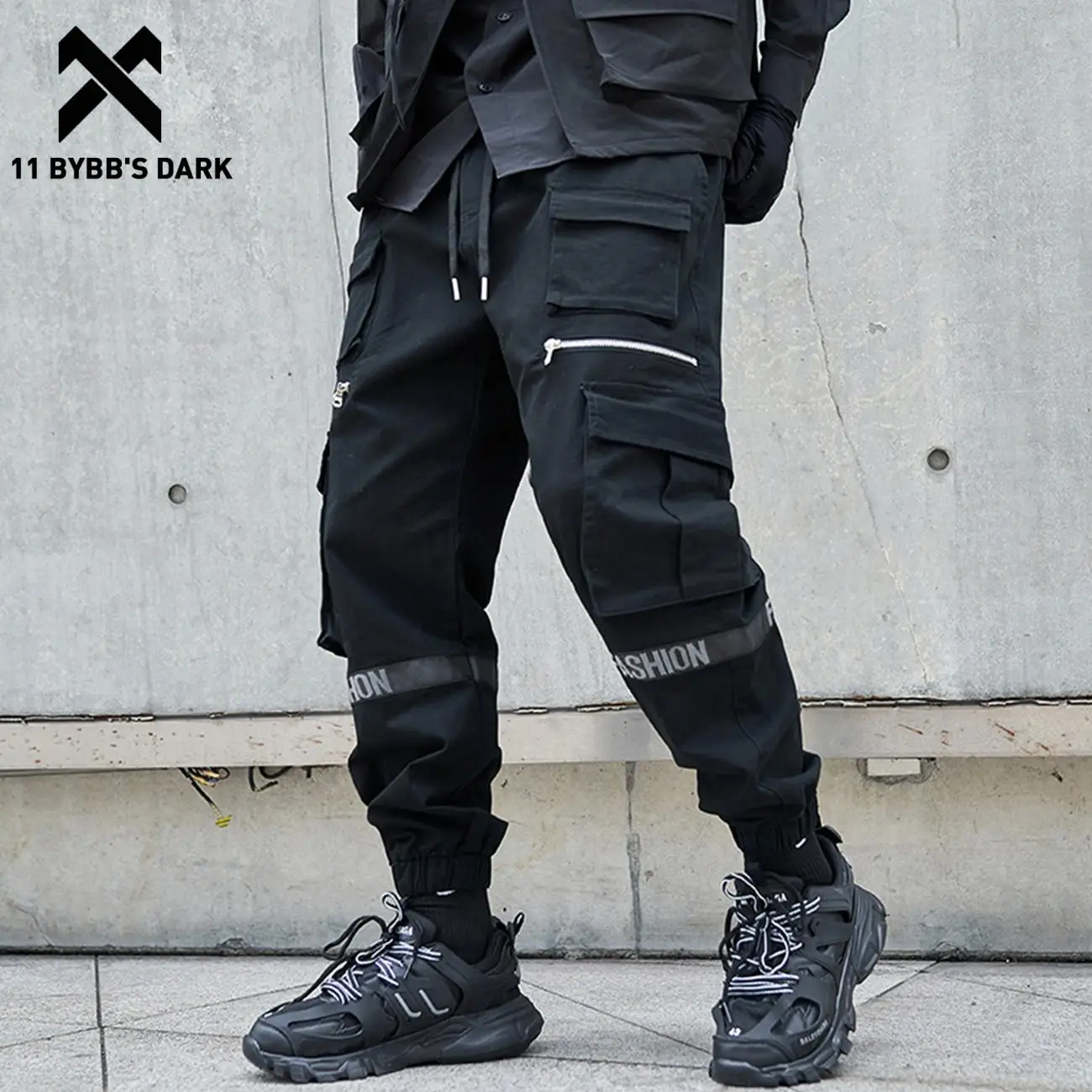 

11 BYBB'S DARK Hip Hop Multi-pocket Cargo Pants Techwear Tactical Function Joggers Men Harajuku Casual Trousers Pants Streetwear