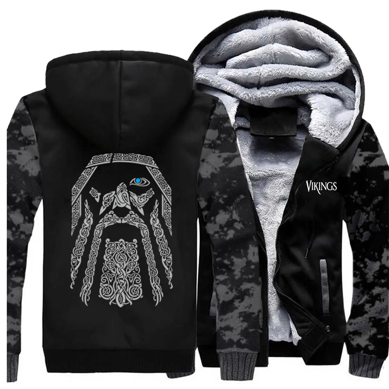 Винтажная теплая одежда с принтом Odin Vikings новинка 2020 толстовки камуфляжной