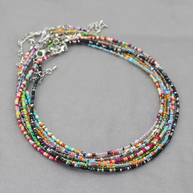 Collier ras du cou Simple en perles de rocaille pour femmes, Collier de bohème coloré fait à la main, cadeau de bijoux