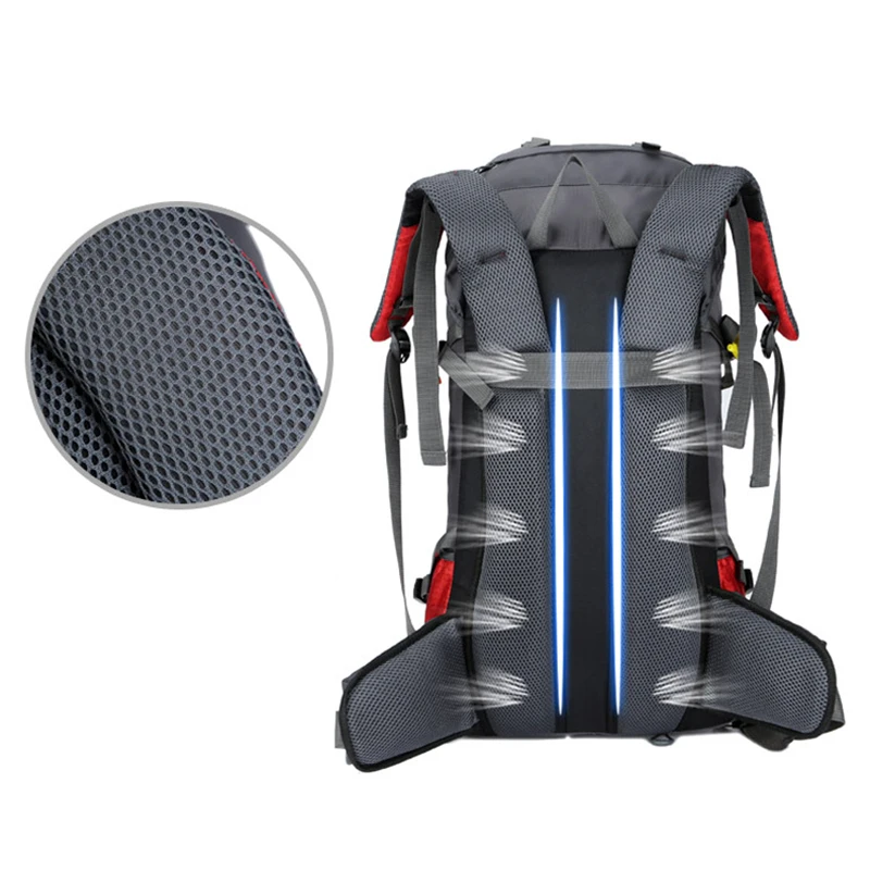 FREEKNIGHT 60L Camping Hiking Backpacks 5Colors Outdoor Bag Backpack Nylon Sport Bag for Climbing Travelling with Rain Cover