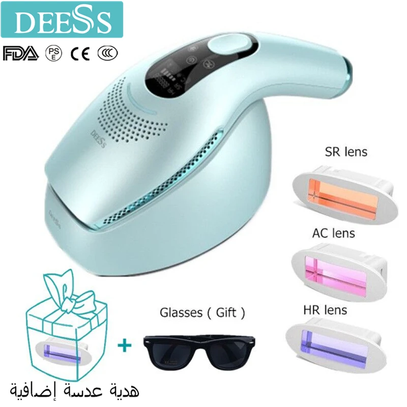 DEESS-Dispositivo de depilación láser GP590, depiladora de Flashes permanentes e ilimitados, 0,9 s ICE Cool IPL, indolora