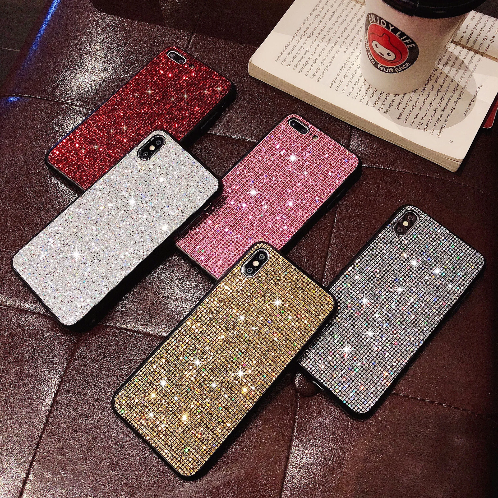 

PEIPENG For iPhone X XR XS Max Case Luxury Glitter Bling Soft Silicone Case For iphone 6 6S 7 8 Plus Rhinestone Back Cover Coque