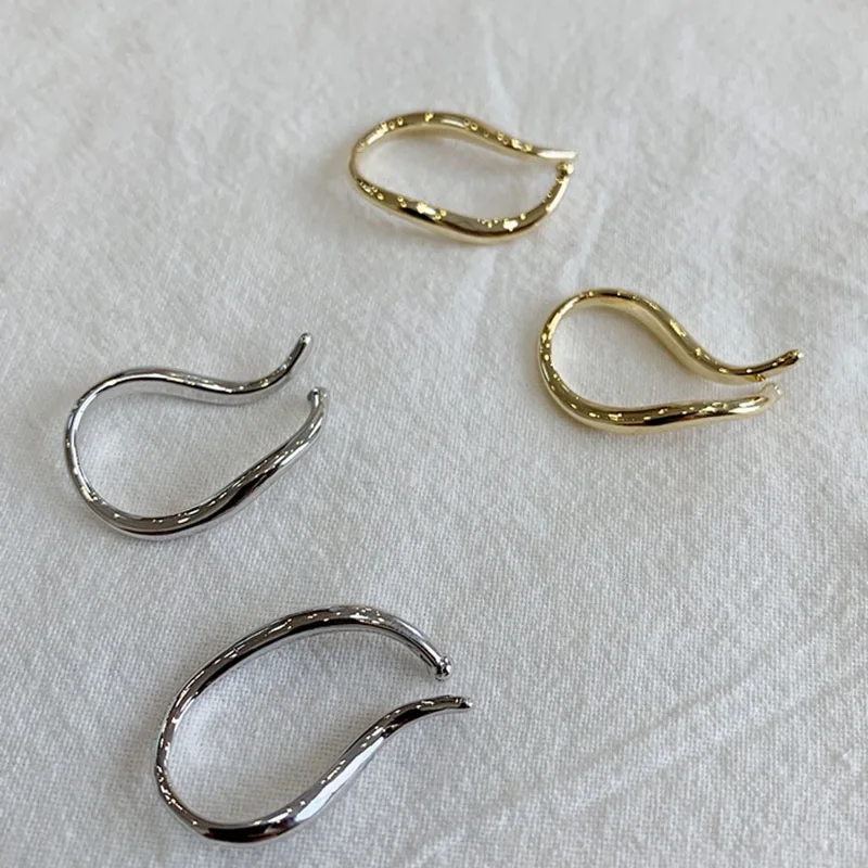 Минималистичные серебряные золотые Необычные u-образные клипсы на серьги для женщин простые металлические серьги-манжеты без пирсинга ювелирные изделия
