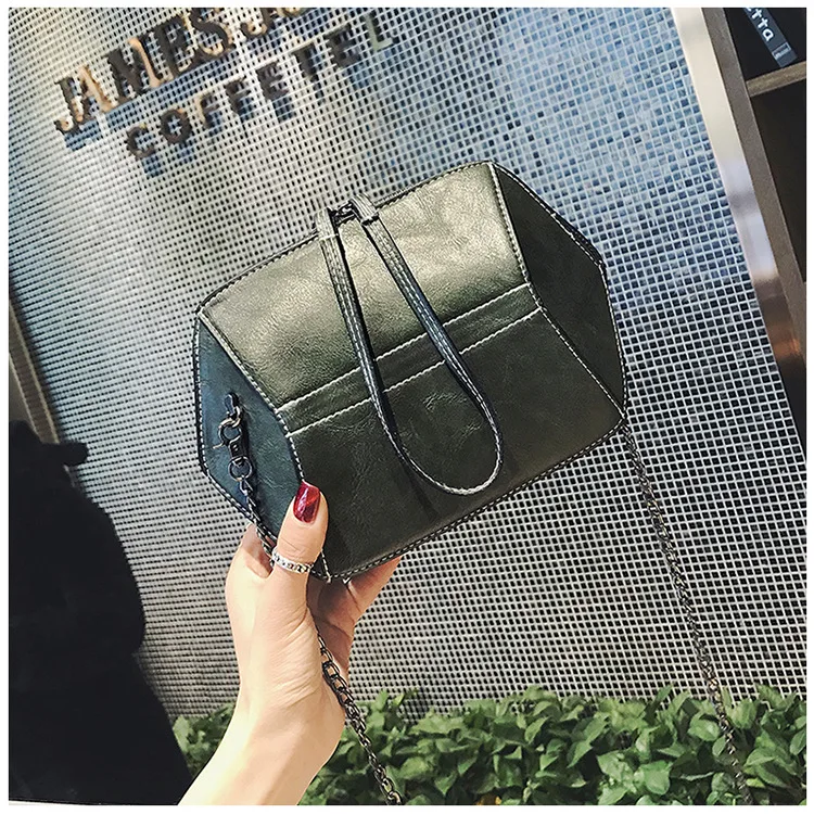 

Bag Women's 2020 New Style Korean-style Fashion Bag with Chain Ulzzang Versatile Hong Kong Style Hand Crossbody Bag Bag