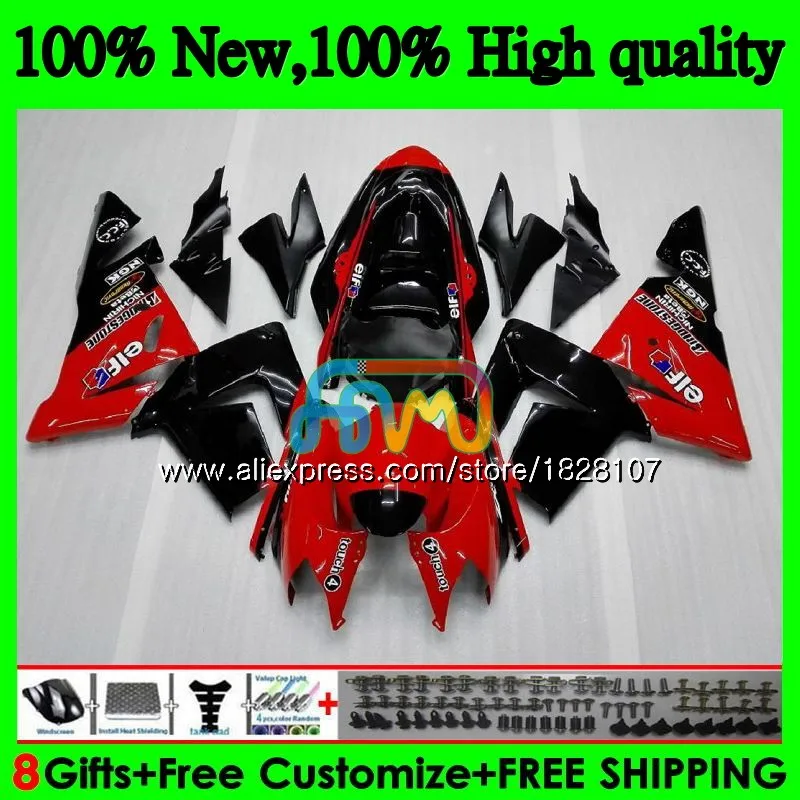 Корпус для KAWASAKI ZX 1000 CC ZX 10 сотрудников отдела исследований ZX-10R 04 05 15BS. 16 ZX1000CC 1000CC ZX 10R ZX10R 04 05 2004 красный черный 2005 комплект обтекателей - Цвет: No. 1