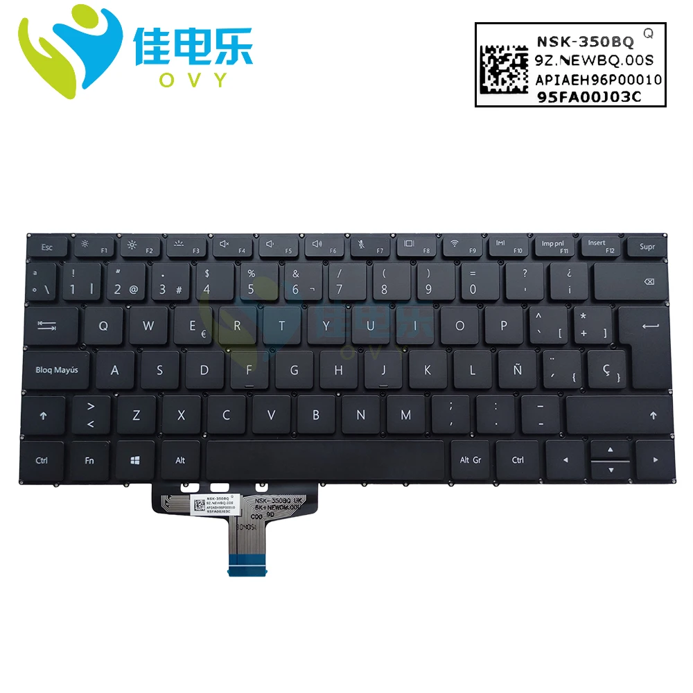 Teclado Retroiluminado para Huawei Matebook 13 Teclado Espanhol Latino Hn-w19r W19l Wrt-w09 W19 W29 Wrtb-wfe9l Vlt-w50 W60 9z.newbn.00q