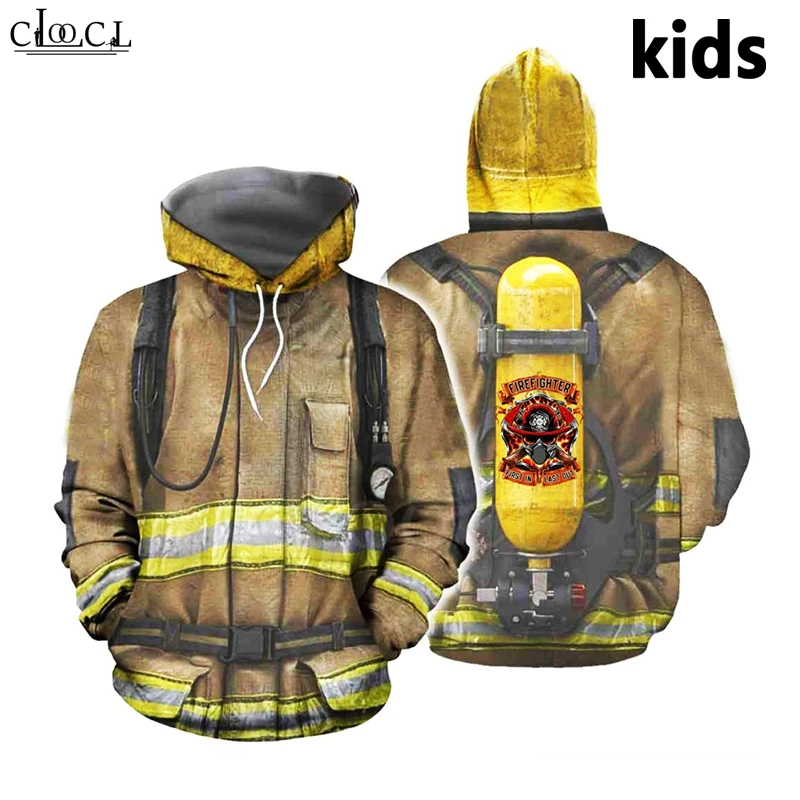  Fire Department Suit 3D All Over Printed Hoodies 3D Print Baby Boy Baby Girl Sweatshirt New Childre