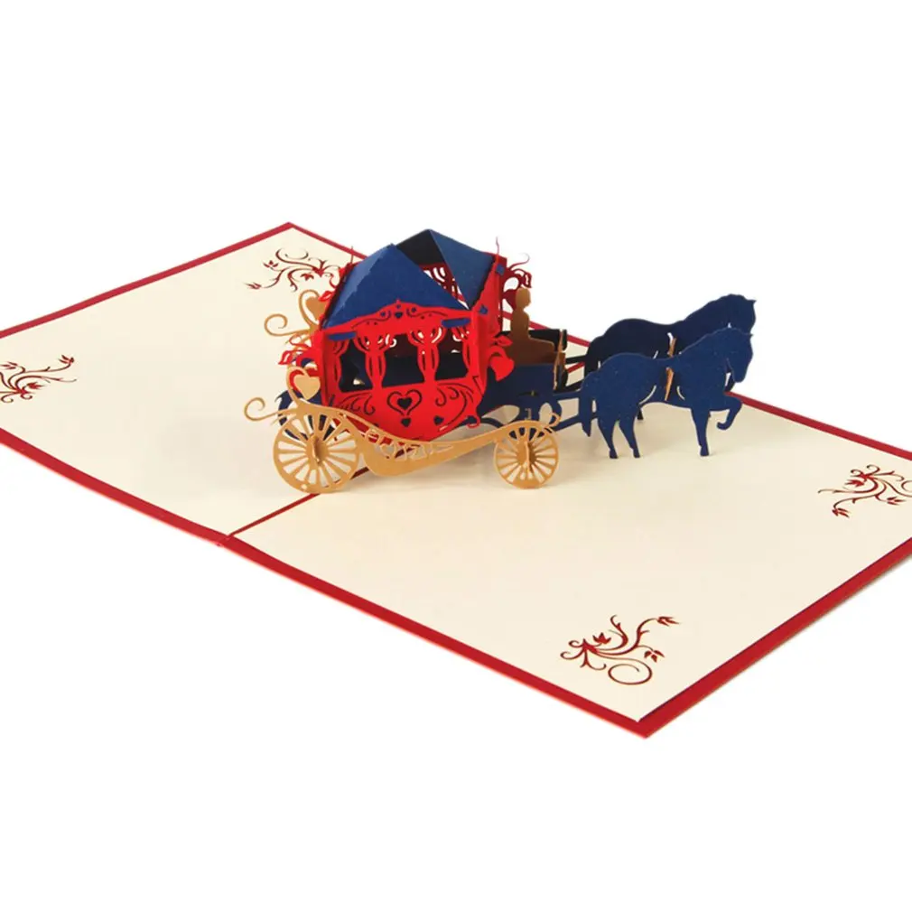  Wedding Greeting Card Invitation 3D Stereo Handmade Custom Paper Carving Creative Carriage Blessing - 4.0006E+12