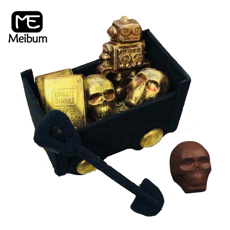 Meibum 24 полости формы черепа поликарбоната формы шоколада 3D десерт производитель кондитерских изделий испечь плесень ребенок конфеты украшения лоток