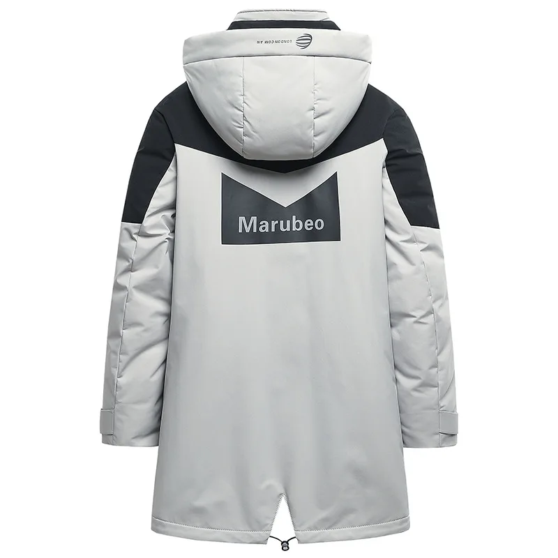 Aismz Russia Canada Winter Men's Business Casual Thick Warm 90% White Duck Down Jacket Windproof Waterproof Long Down Coat