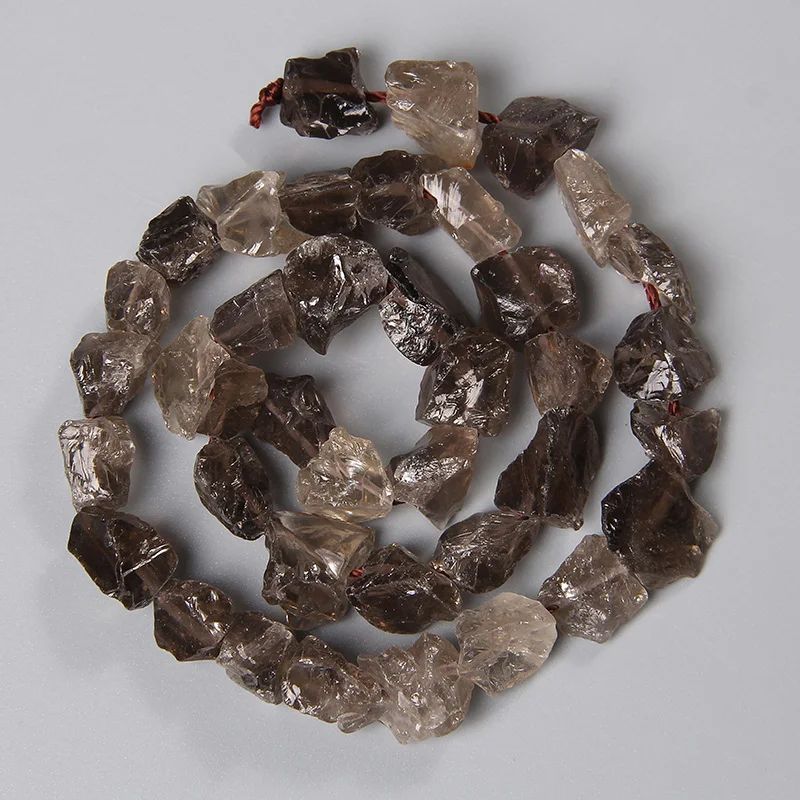 _ Бусины из камня необработанный дымчатый кварц кристалл 7-11 мм