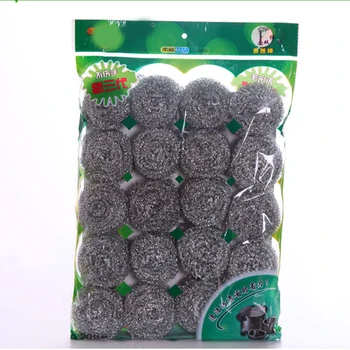 

20pcs Stainless Steel Sponges Scrubbers Cleaning Ball Kitchen Dishwashing Wire Cleaning Scourers TB Sale