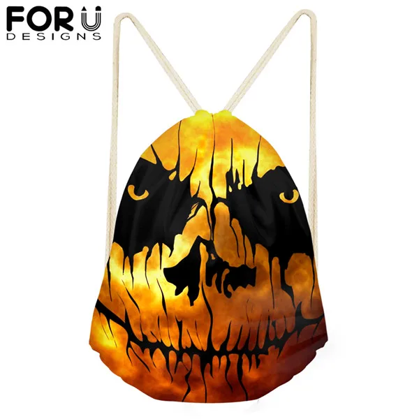 Halloween Jack-O'-Lantern Drawstring Bag for Teenagers Girls Drawstring Backpack Women Package Travel Large Capacity Package - Цвет: CDGX1580Z3