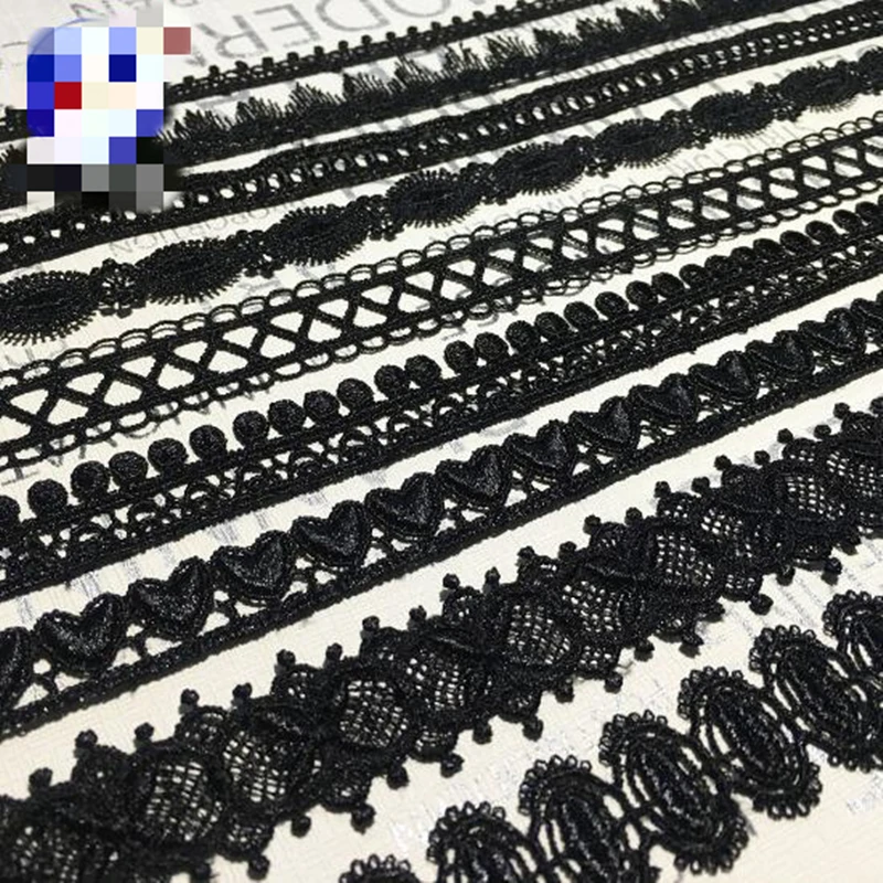 Аксессуары для шитья одежды Черная кружевная лента украшение свадьбы дня