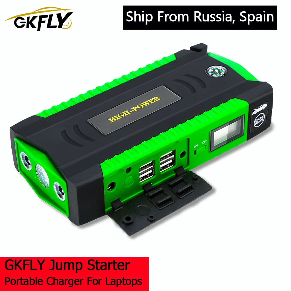 GKFLY Car Jump Starter 600A 12V High Power Bank Lithium Polymer Auto