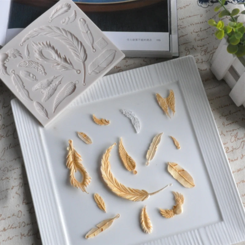 

Feather Silicone Molds Fondant Cakes Decorating Tools Silicone Molds Sugarcraft Chocolate Baking Tools For Cakes Gumpaste Fimo