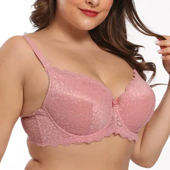 

Plus Size Lingerie Womens Lace Bras Underwear Underwired Gather Push Up Brassiere Support Large Bralette Bra A B C DD E