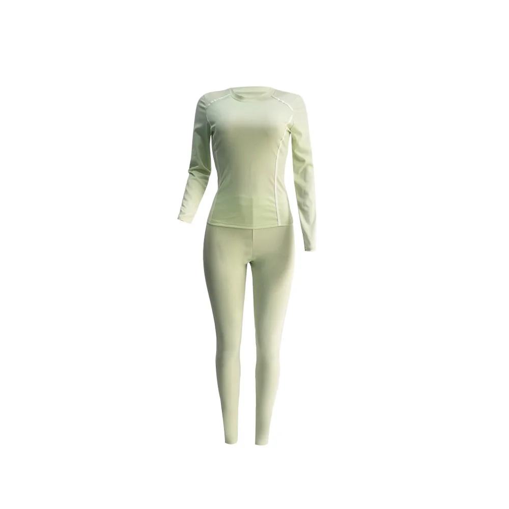 Осень и зима новые европейские и американские женские повседневные спортивные одноцветные сшитые Длинные рукава брюки костюм для женщин