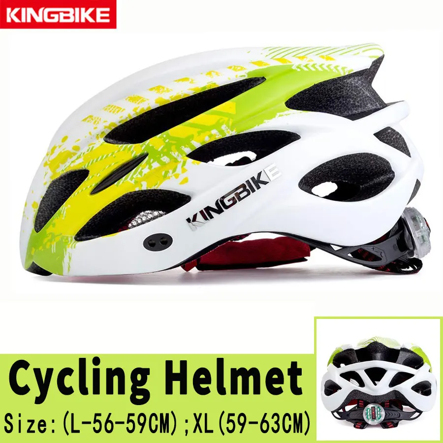 J-675-Green KINGBIKE велосипедный шлем матовый черный мужской женский велосипедный шлем задний светильник горный шоссейный велосипедный шлем цельные литые велосипедные шлемы - Цвет: J-675-Green