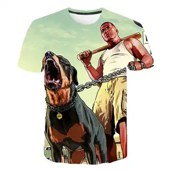 

2020 New Summer 3D Print Grand Theft Auto Game Gta 4/5 Printed T Shirt Children Short Sleeve T-Shirt Boy Girl Kids Tops Tees