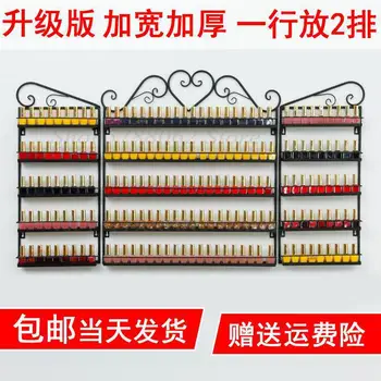 

Large Storage Wall Manicure Cosmetics Display Stand Modern Metal Manager Nail Polish Storage for Nail Salon Beauty Center